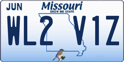 MO license plate WL2V1Z