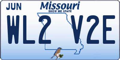 MO license plate WL2V2E