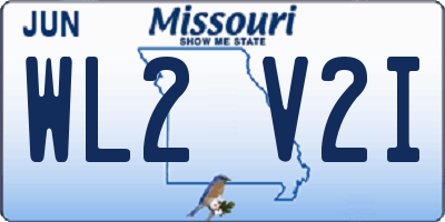 MO license plate WL2V2I