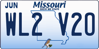 MO license plate WL2V2O