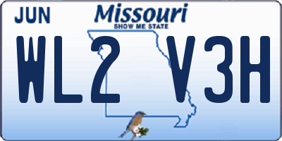 MO license plate WL2V3H