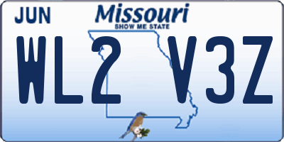 MO license plate WL2V3Z