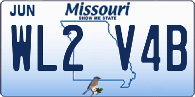 MO license plate WL2V4B