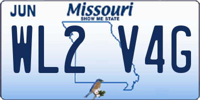 MO license plate WL2V4G