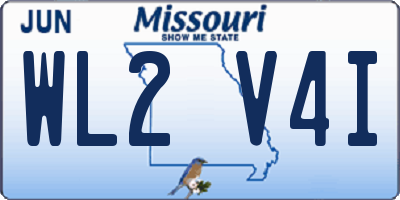 MO license plate WL2V4I