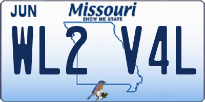 MO license plate WL2V4L