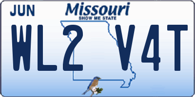 MO license plate WL2V4T