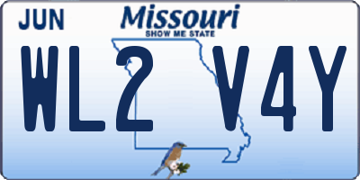 MO license plate WL2V4Y