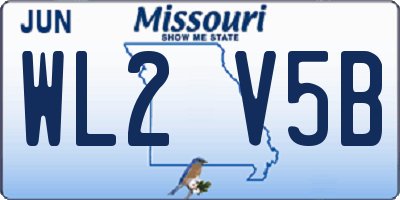 MO license plate WL2V5B