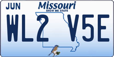 MO license plate WL2V5E