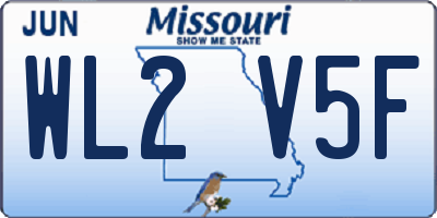MO license plate WL2V5F