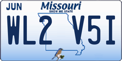 MO license plate WL2V5I