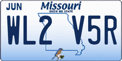 MO license plate WL2V5R