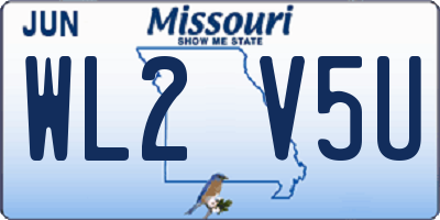 MO license plate WL2V5U