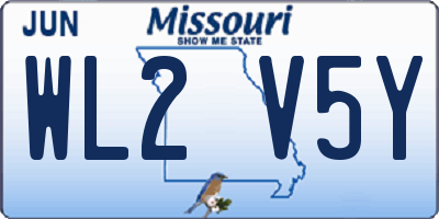 MO license plate WL2V5Y