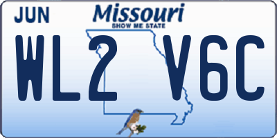 MO license plate WL2V6C