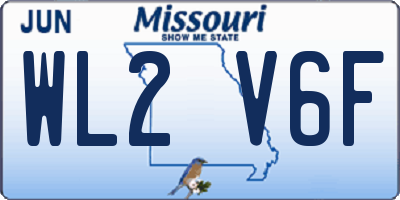 MO license plate WL2V6F