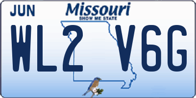 MO license plate WL2V6G