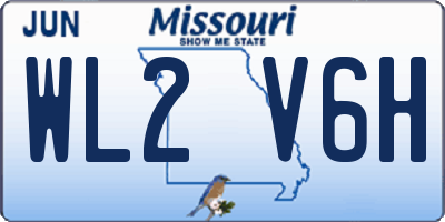 MO license plate WL2V6H