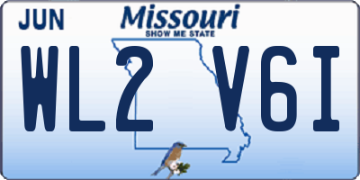 MO license plate WL2V6I