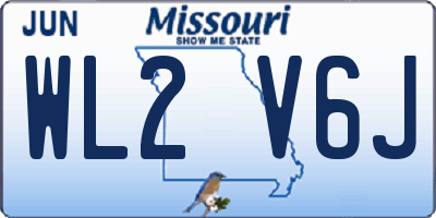MO license plate WL2V6J