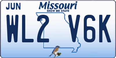 MO license plate WL2V6K
