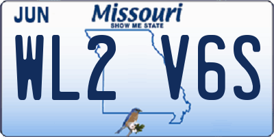 MO license plate WL2V6S