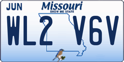 MO license plate WL2V6V