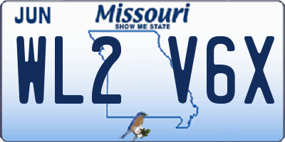 MO license plate WL2V6X