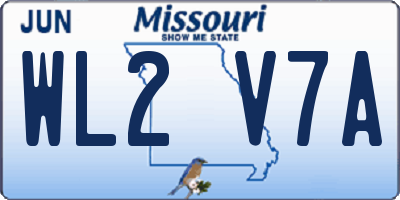 MO license plate WL2V7A