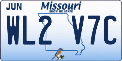 MO license plate WL2V7C