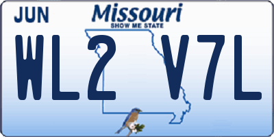 MO license plate WL2V7L