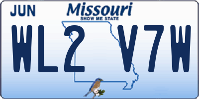 MO license plate WL2V7W