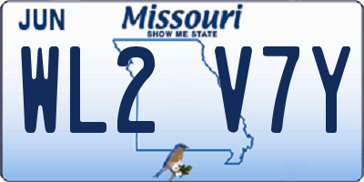 MO license plate WL2V7Y