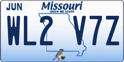 MO license plate WL2V7Z