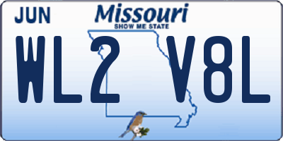 MO license plate WL2V8L
