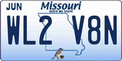 MO license plate WL2V8N