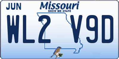 MO license plate WL2V9D