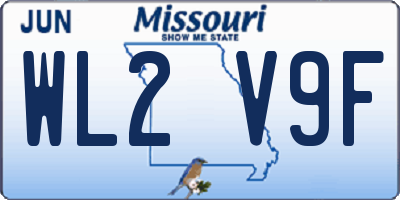 MO license plate WL2V9F