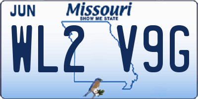 MO license plate WL2V9G