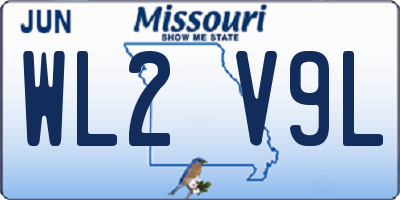 MO license plate WL2V9L