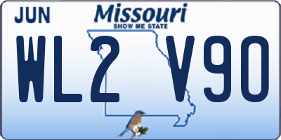 MO license plate WL2V9O