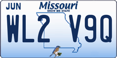MO license plate WL2V9Q