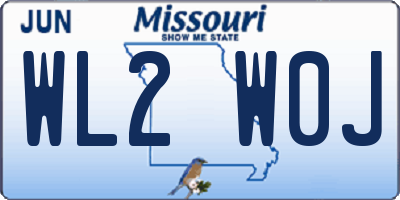 MO license plate WL2W0J