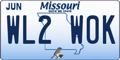MO license plate WL2W0K