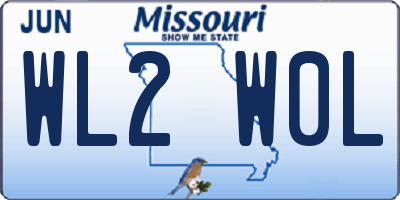 MO license plate WL2W0L