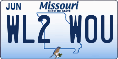MO license plate WL2W0U
