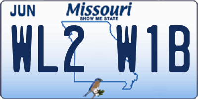 MO license plate WL2W1B