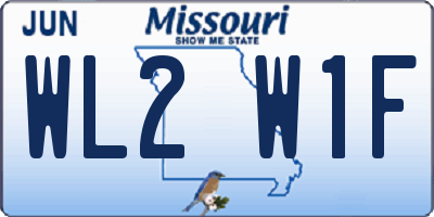 MO license plate WL2W1F