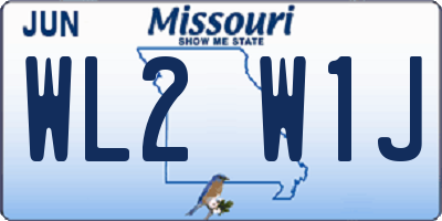 MO license plate WL2W1J